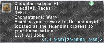 Chocobo Masque +1 description.png