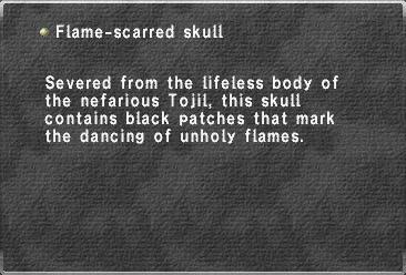 Flame-scarred skull