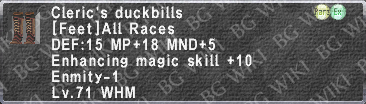 Cleric's Duckbills description.png