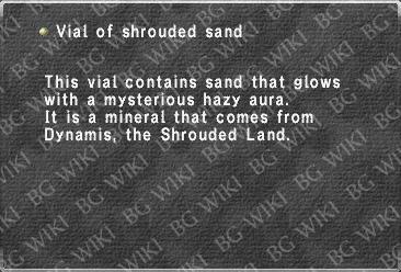 Vial of shrouded sand