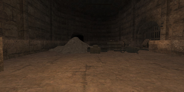 Quadov solders on patrol in the halls of Palborough Mines.