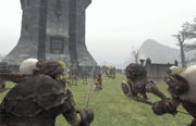 Orcish Empire storming a guard tower in Ronfaure