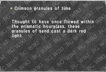 Crimson granules of time