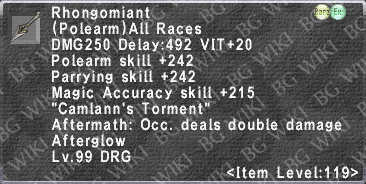 Rhongomiant (Level 119 II) description.png