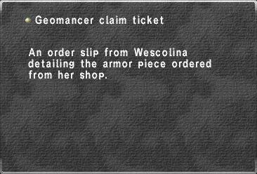 Geomancer claim ticket