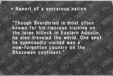 Report of a sorcerous nation