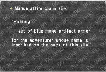 Magus attire claim slip