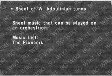 Sheet of W. Adoulinian tunes