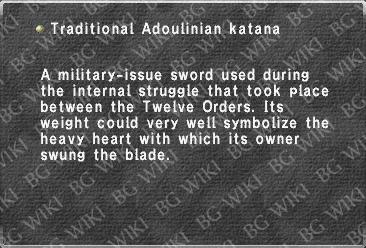 Traditional Adoulinian katana