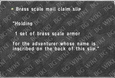 Brass scale mail claim slip