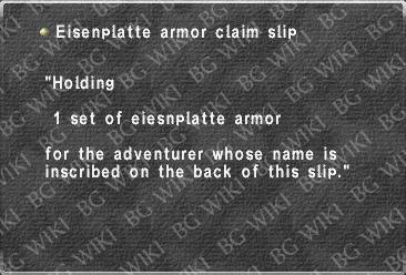 Eisenplatte armor claim slip