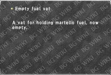 Empty fuel vat