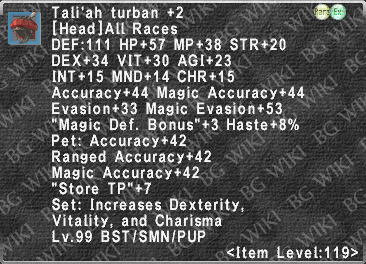 Tali'ah Turban +2 description.png