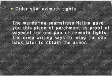 Order slip: azimuth tights