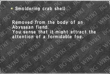 Smoldering crab shell