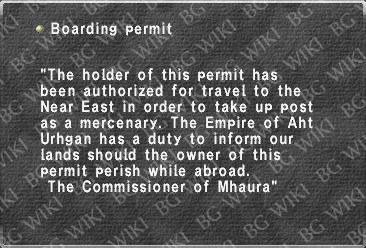 Boarding permit
