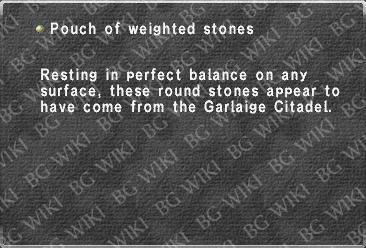 Pouch of weighted stones
