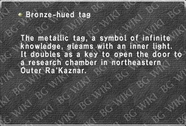 Bronze-hued tag