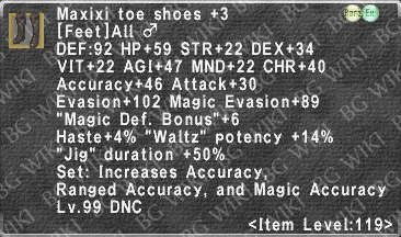 Maxixi Toeshoes +3 description.png