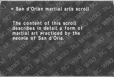 San d'Orian martial arts scroll