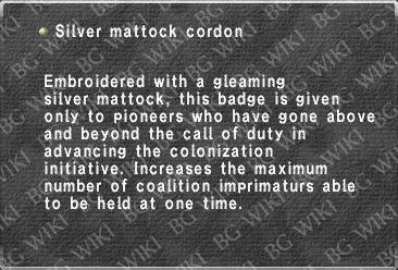 Silver mattock cordon