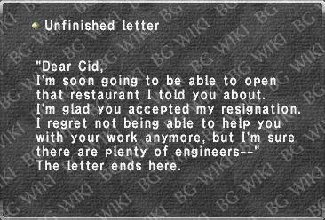Unfinished letter