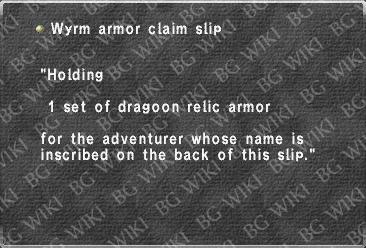 Wyrm armor claim slip