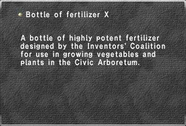 Bottle of fertilizer X