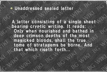 Unaddressed sealed letter