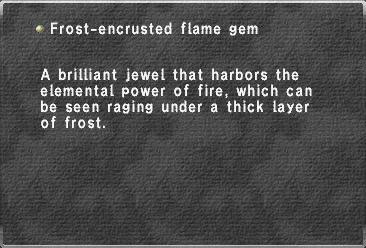 Frost-encrusted flame gem