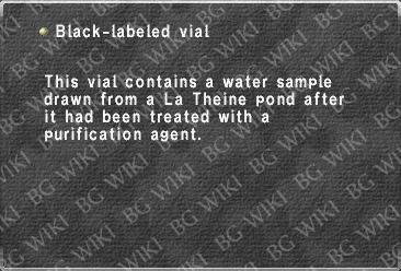 Black-labeled vial