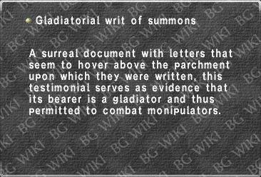 Gladiatorial writ of summons