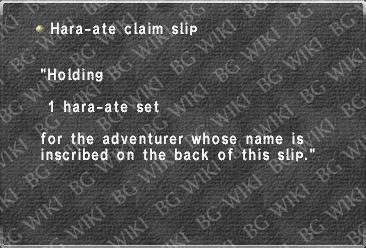 Hara-ate claim slip