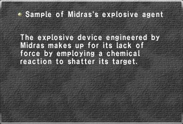 Sample of Midras's explosive agent