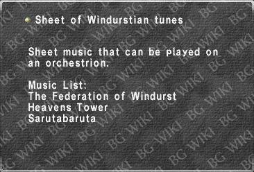 Sheet of Windurstian tunes