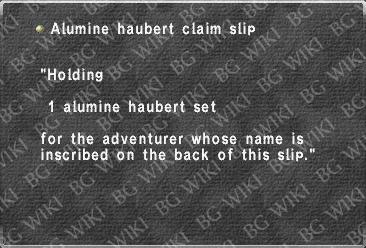 Alumine haubert claim slip