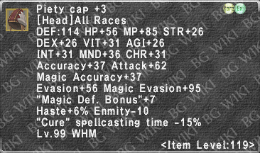 Piety Cap +3 description.png