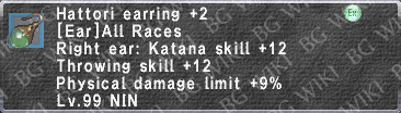 Hattori Earring +2 description.png