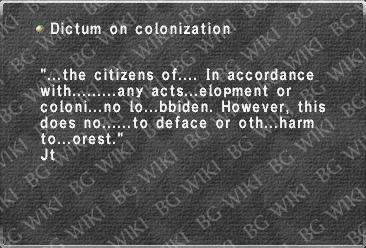 Dictum on colonization