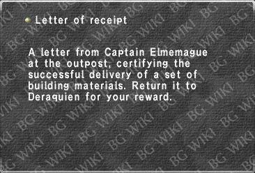 Letter of receipt