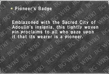 Pioneer's Badge