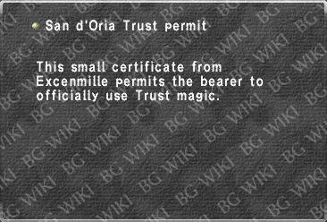 San d'Oria Trust permit