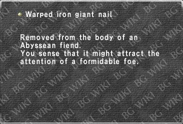 Warped iron giant nail