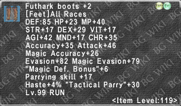 Futhark Boots +2 description.png