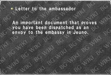 Letter to the ambassador