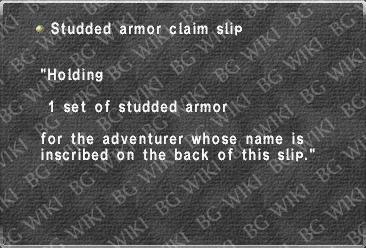 Studded armor claim slip