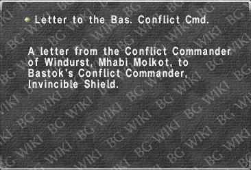 Letter to the Bas. Conflict Cmd. (Windurst)