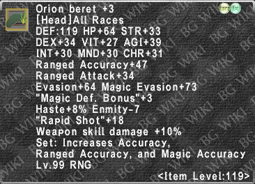 Orion Beret +3 description.png