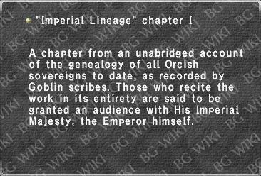 "Imperial Lineage" chapter I