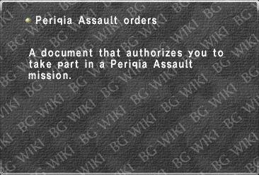 Periqia Assault orders